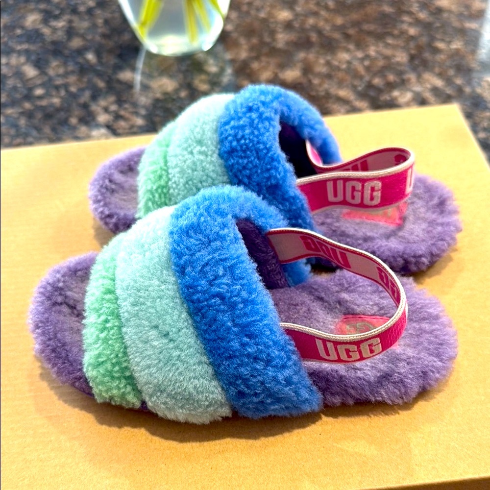 UGG Toddler Wool Fut Fluffy Slippers